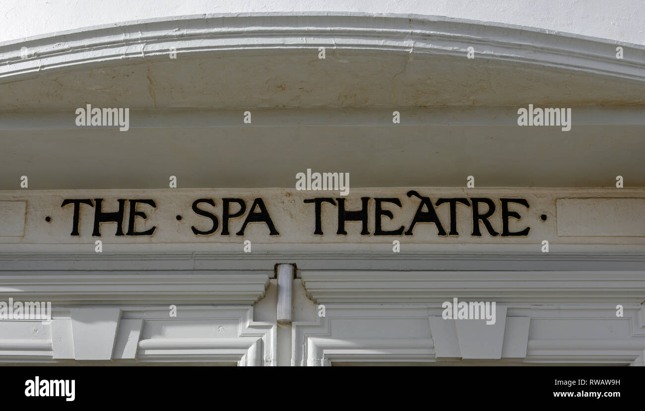 Name Zeichen im Spa Theater, Bridlington, East Riding von Yorkshire, England, Großbritannien Stockfoto
