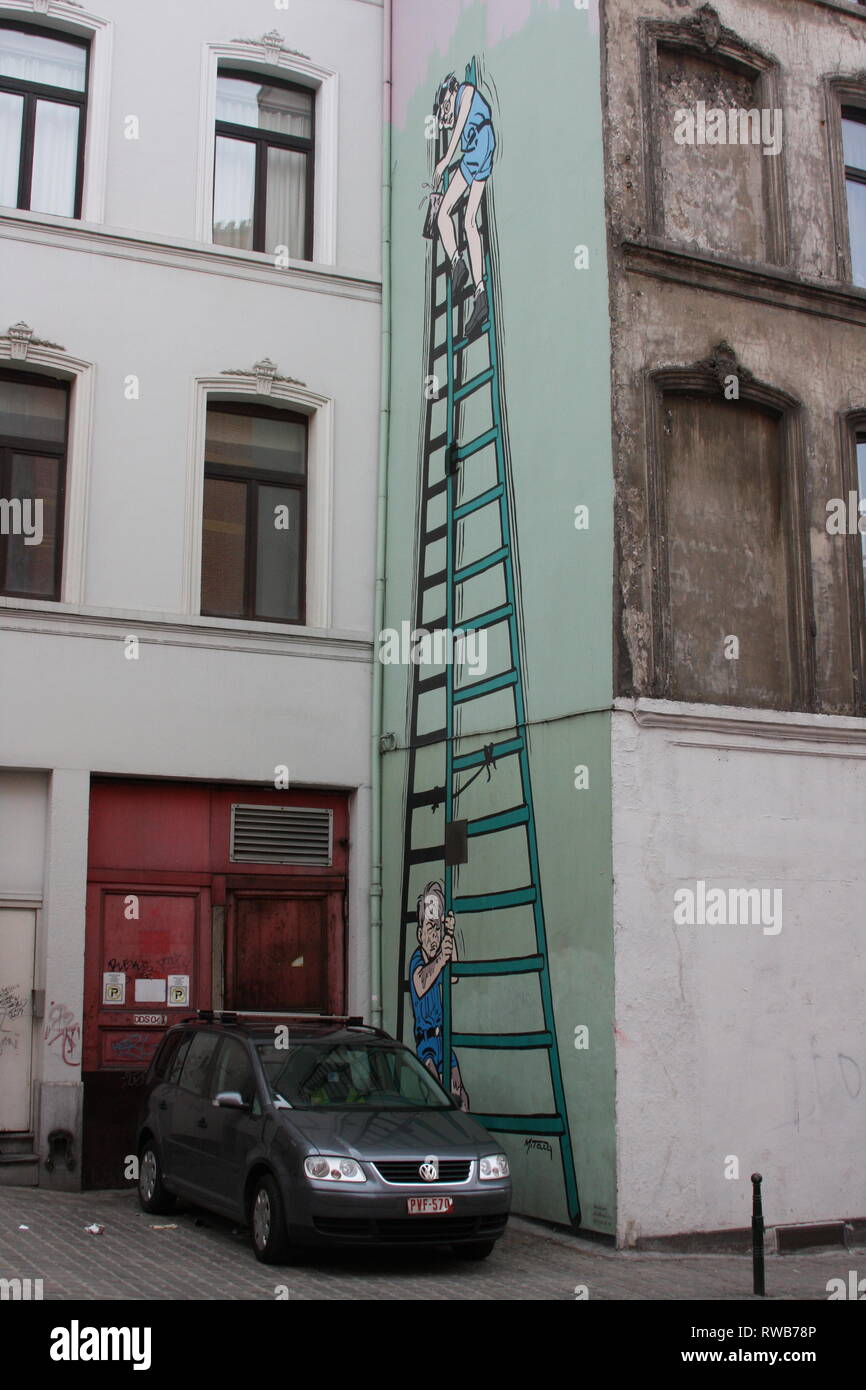 Der Comic Trail in Brüssel, Belgien Stockfoto