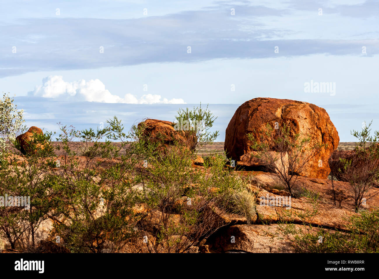 Eier der Regenbogenschlange, Devils Marbles Conservation Reserve, Northern Territory, Australien Stockfoto