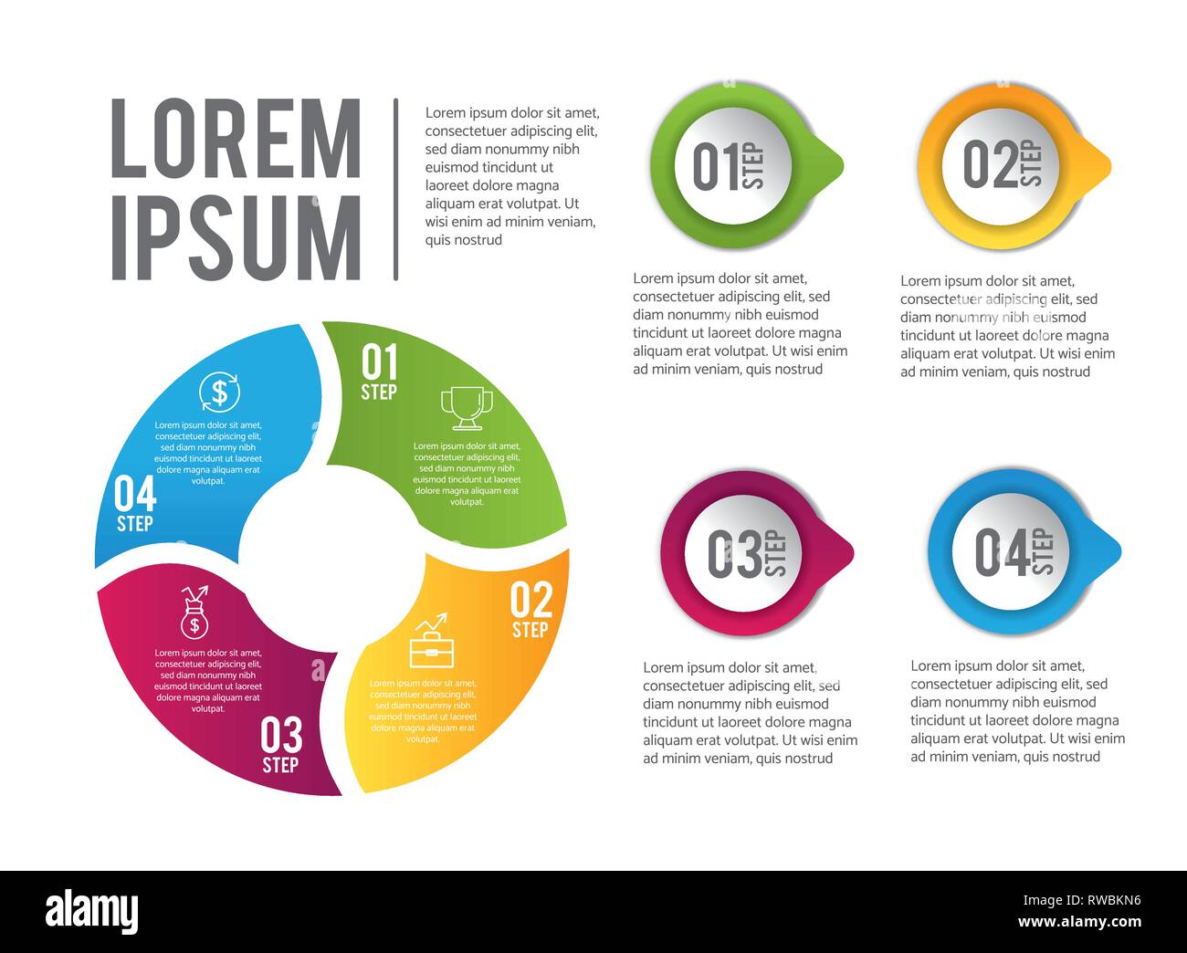 Infografik Daten Bericht mit Lorem ipsum Stock Vektor