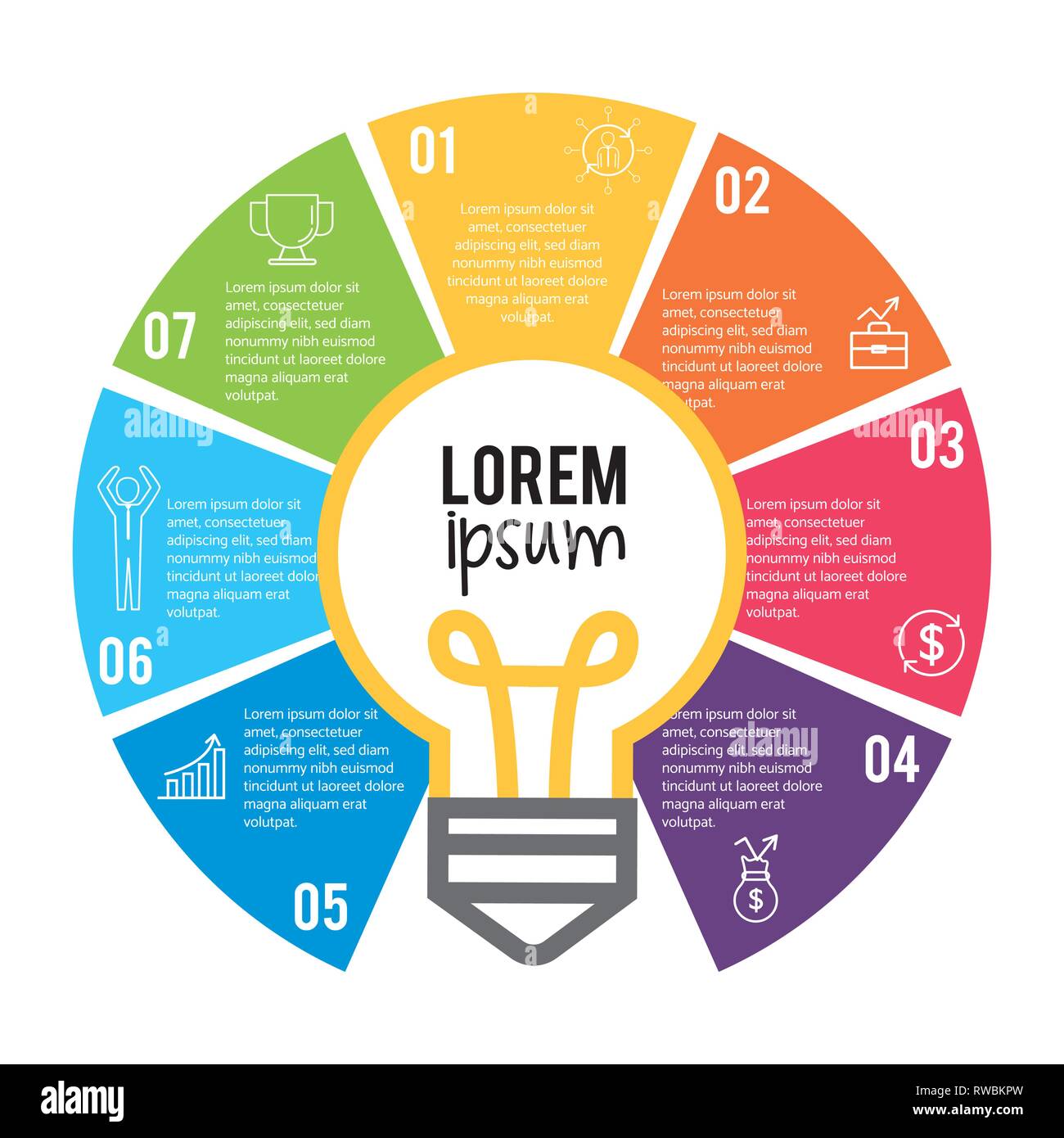 Infografik Business Strategie Plan mit Lorem ipsum Stock Vektor