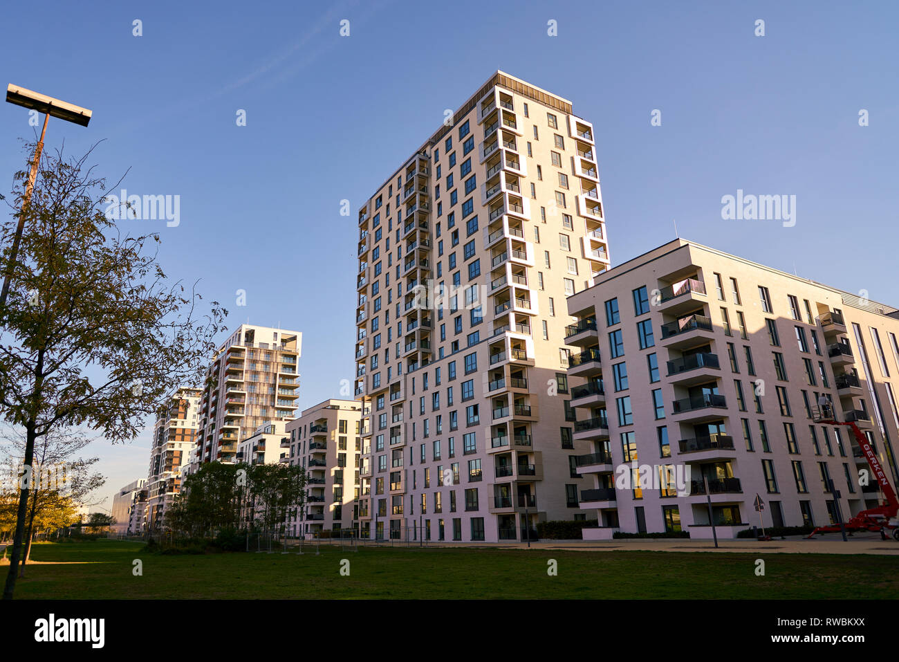 Düsseldorf, Deutschland - ca. Oktober 2018: Düsseldorf städtische Landschaft, Stockfoto