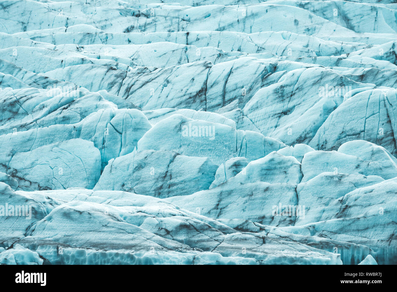 Eine Nahaufnahme von einem blauen Gletscher Stockfoto