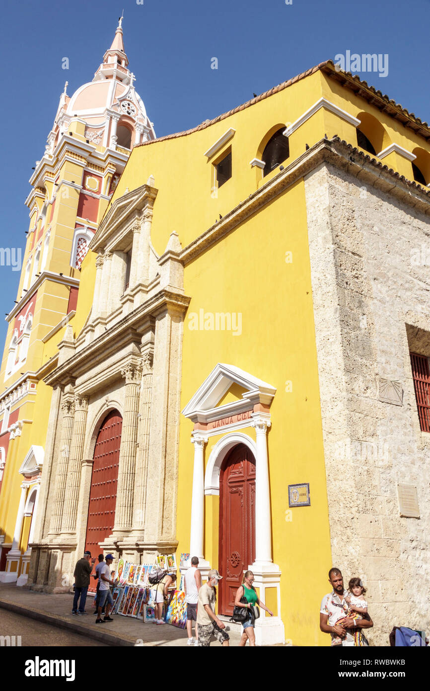 Cartagena Kolumbien, Catedral de Santa Catalina de Alejandria, Kathedrale Basilika der Heiligen Katharina von Alexandria, historische römisch-katholische Kirche, Exterio Stockfoto