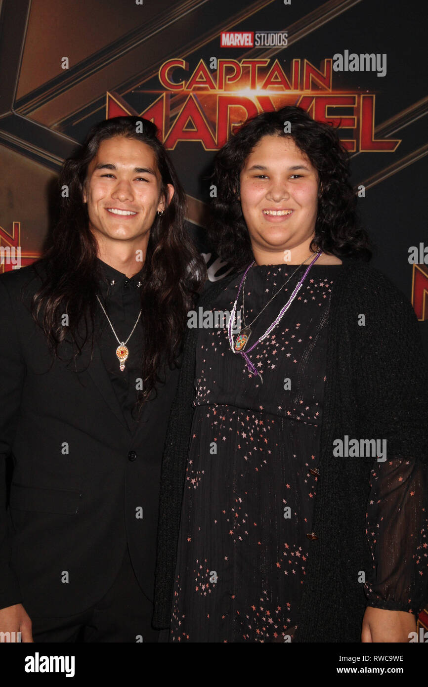 Booboo Stewart, Maegan Stewart 03/04/2019 Die Weltpremiere von "Captain Marvel' am El Capitan Theatre in Los Angeles, CA Foto: Cronos/Hollywood Nachrichten gehalten Stockfoto