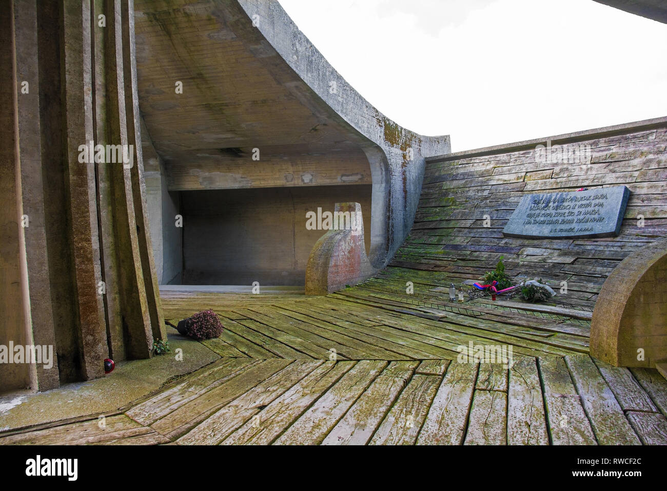 Jasenovac, Kroatien 3. Januar 2019. Die steinerne Blume, ein