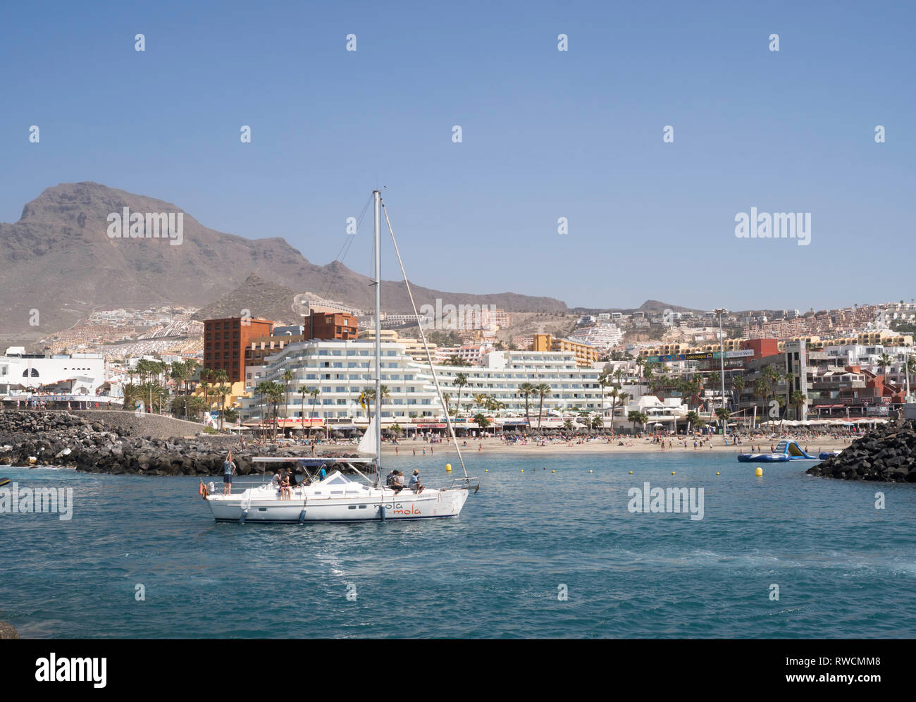 Yachtcharter Eingabe der Jachthafen von Puerto Colon, Costa Adeje, Teneriffa Stockfoto