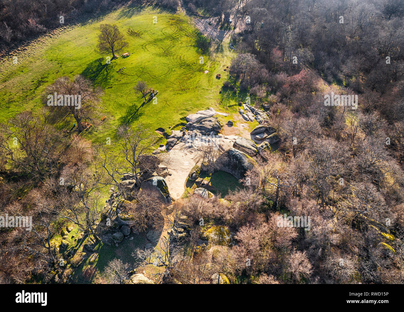 Beglik Tash - eine prähistorische rock Heiligtum an der Schwarzmeerküste Bulgariens gelegen, in der Nähe der Stadt Primorsko. - Bild Stockfoto