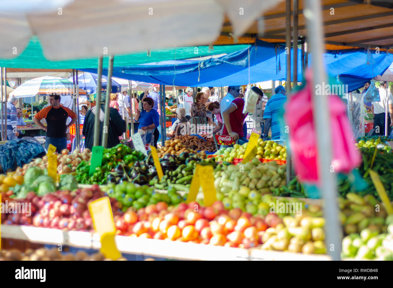 Nikosia, Zypern, 18. Oktober, 2014: Nikosia städtischen Großmarkt für Obst und Gemüse Stockfoto