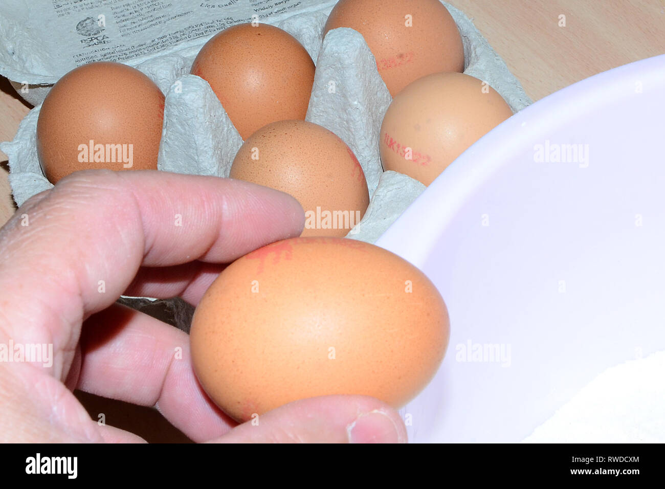Eier aus Freilandhaltung, Zutaten zum Kochen Stockfoto