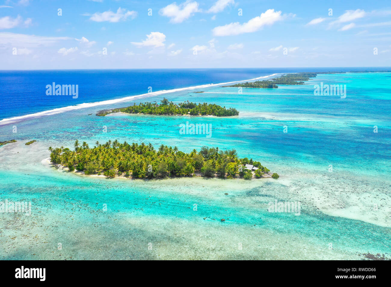 Motu, Insel, Tahaa, Französisch-Polynesien, South Pacific Stockfoto