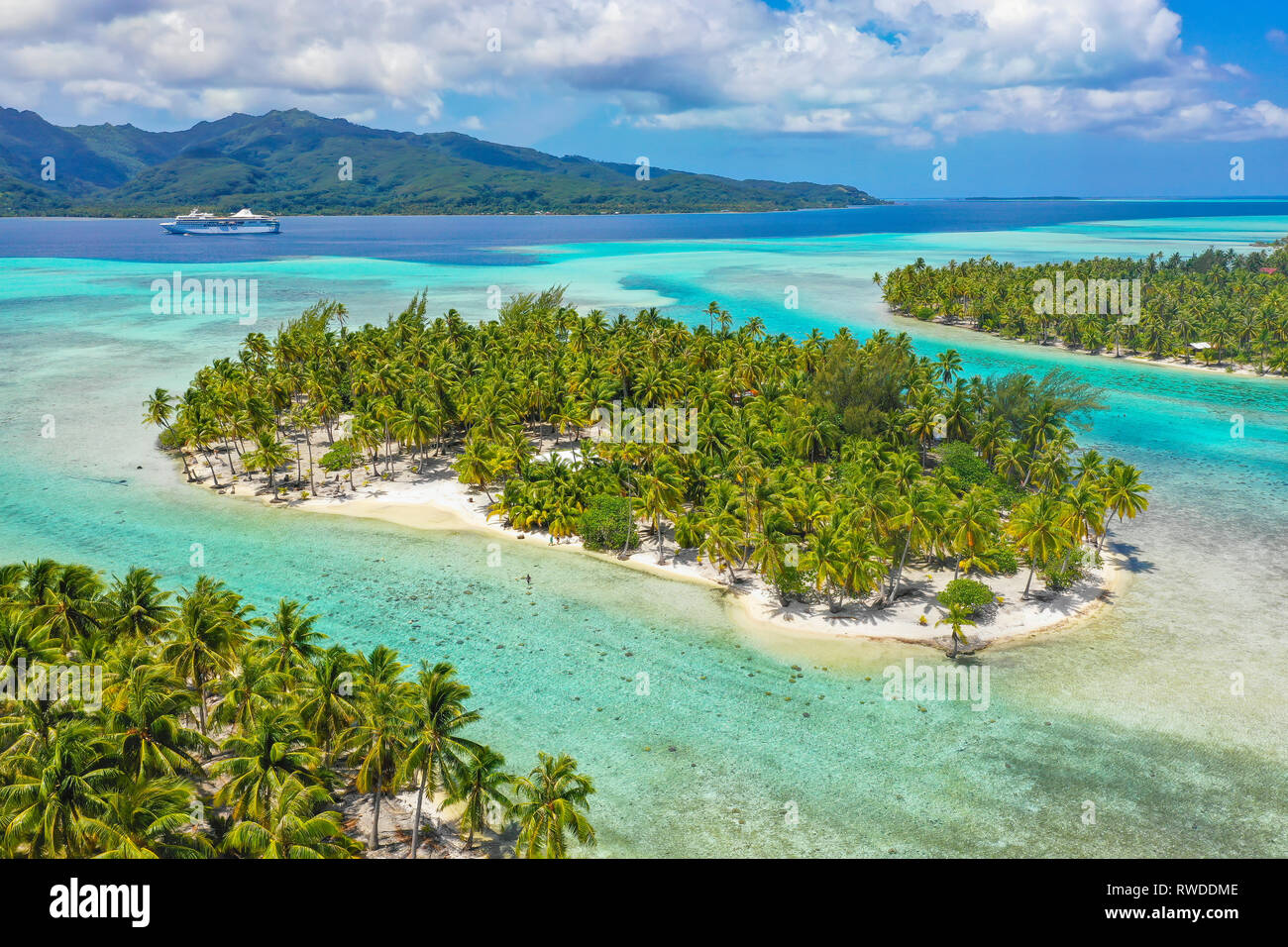 Motu Mahana, Insel, Tahaa, Französisch-Polynesien, South Pacific Stockfoto
