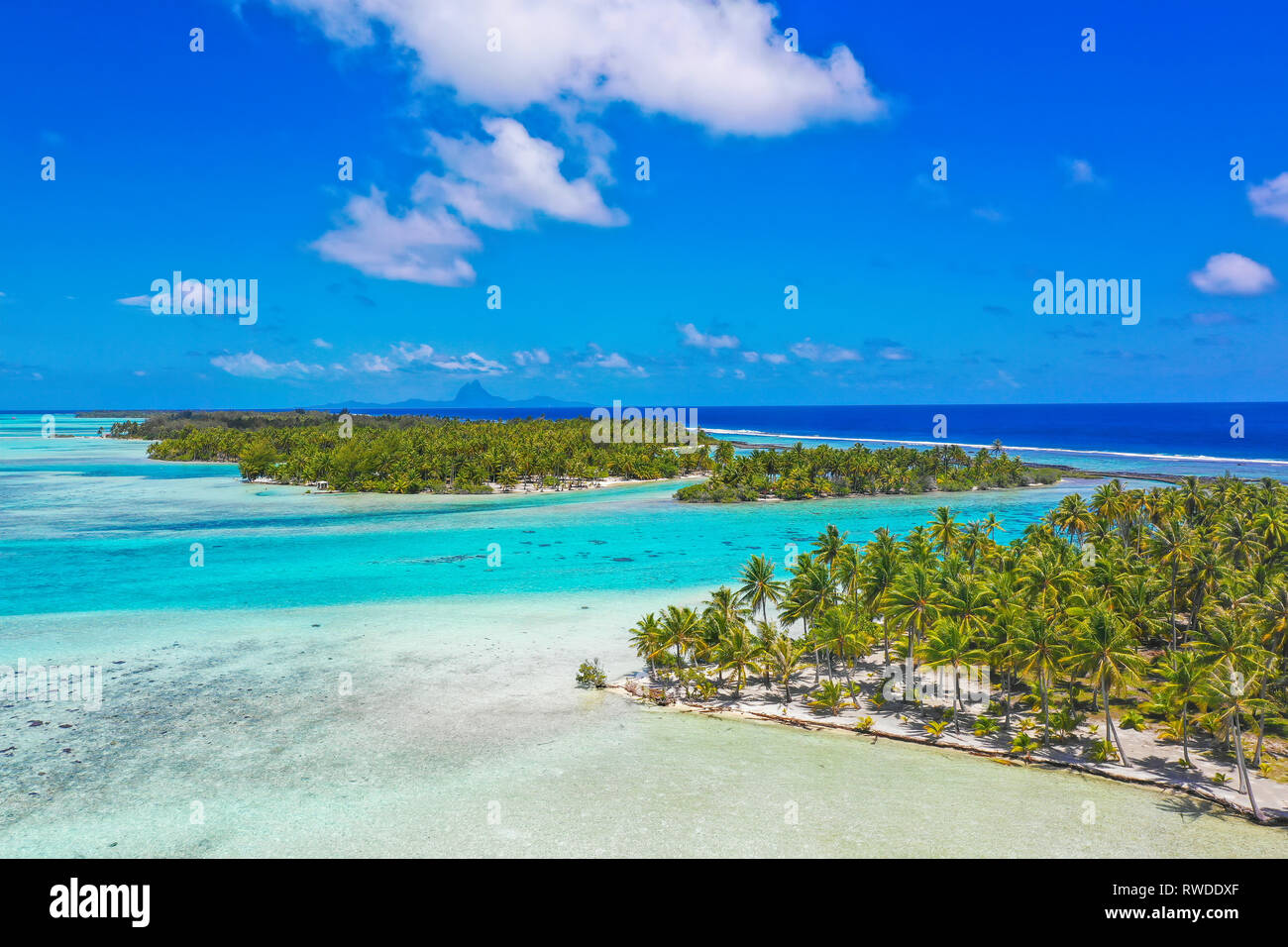 Motu, Insel, Tahaa, Französisch-Polynesien, South Pacific Stockfoto