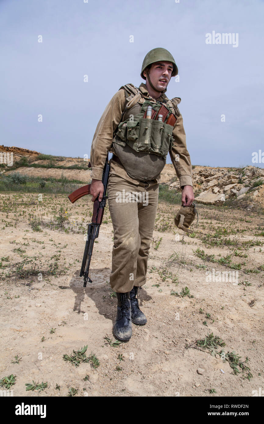 Sowjetische Fallschirmjäger in Afghanistan während der Sowjetischen afghanischen Krieg. Stockfoto