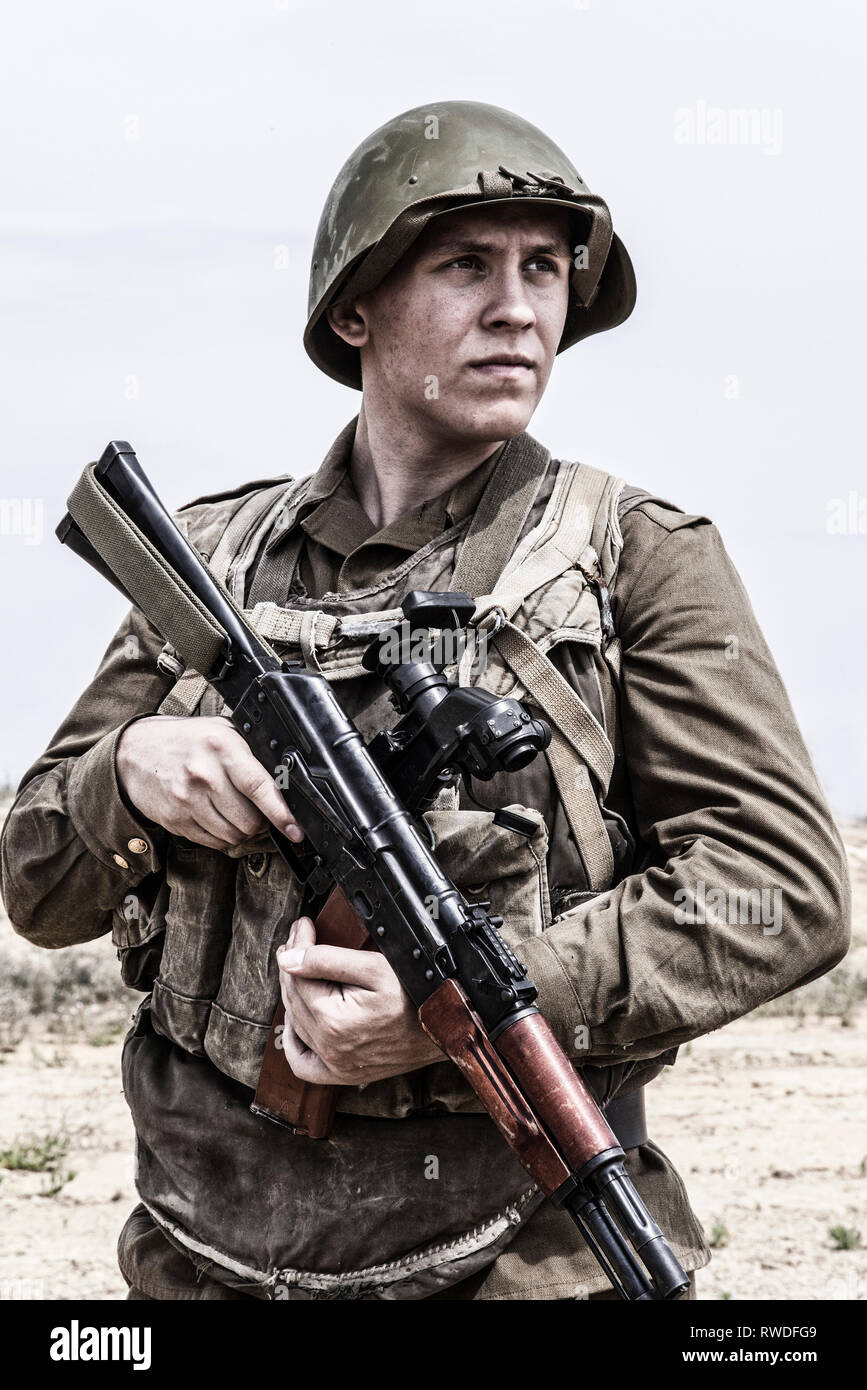 Sowjetische Fallschirmjäger in Afghanistan während der Sowjetischen afghanischen Krieg. Stockfoto