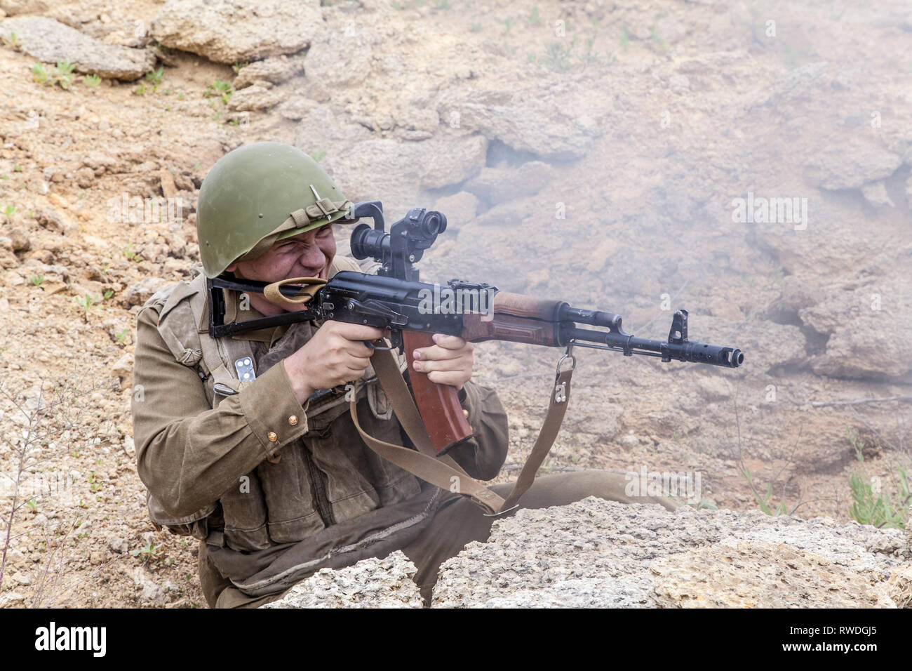 Sowjetische Fallschirmjäger in Afghanistan während der Sowjetischen afghanischen Krieg. Stockfoto