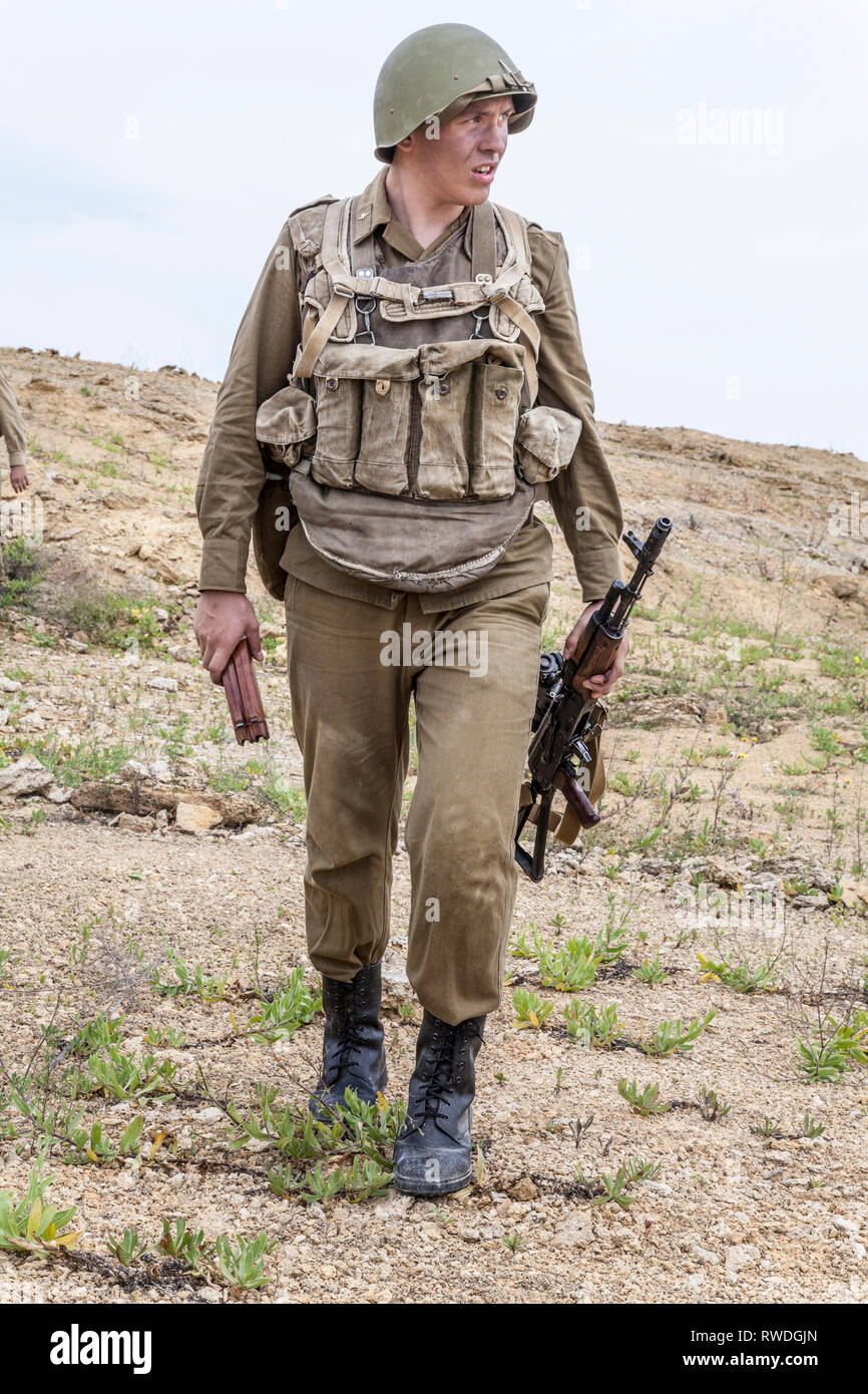 Sowjetische Fallschirmjäger in Afghanistan während der Sowjetischen afghanischen Krieg. Stockfoto