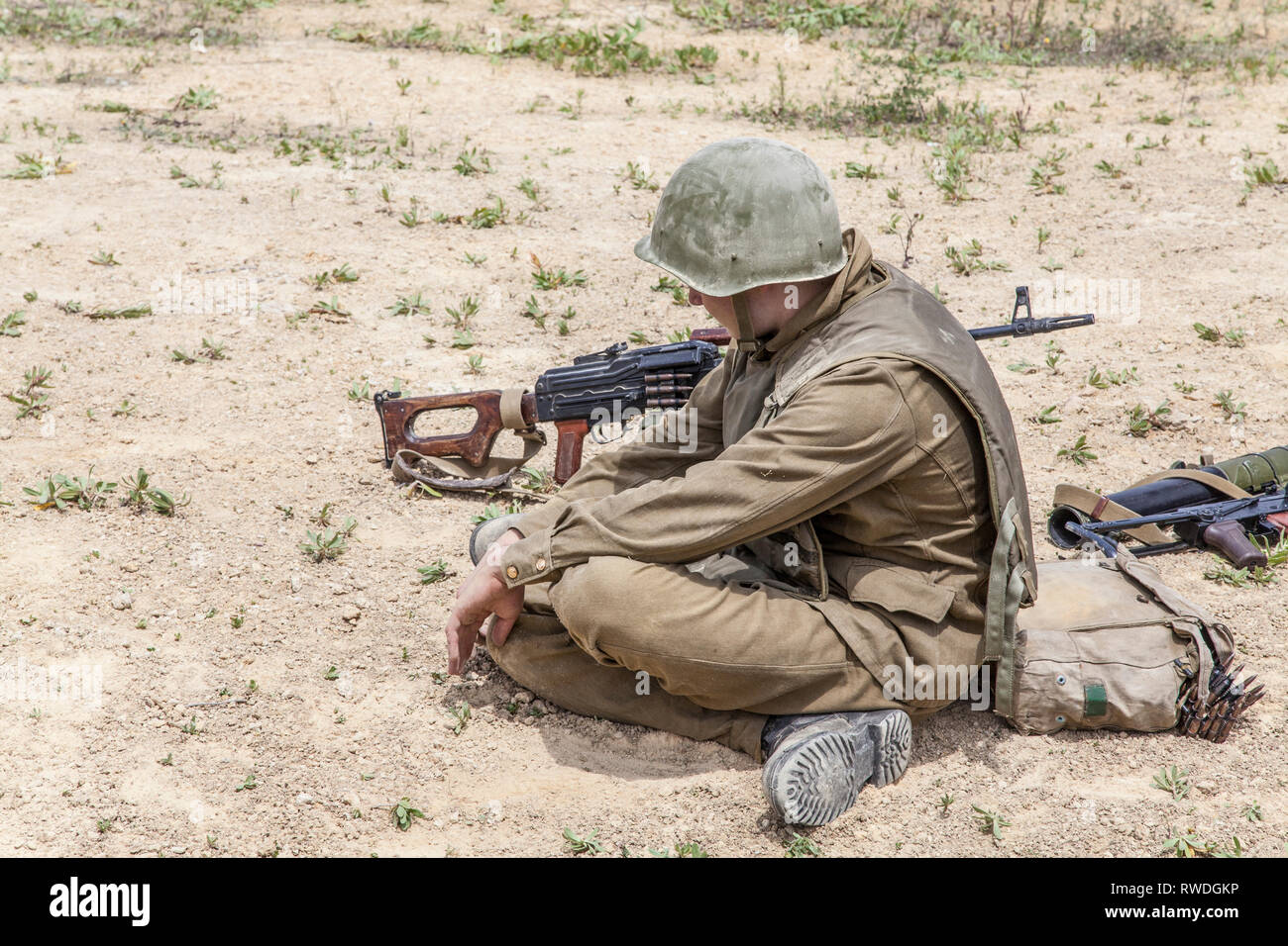 Sowjetische Fallschirmjäger in Afghanistan während der Sowjetischen afghanischen Krieg. Stockfoto