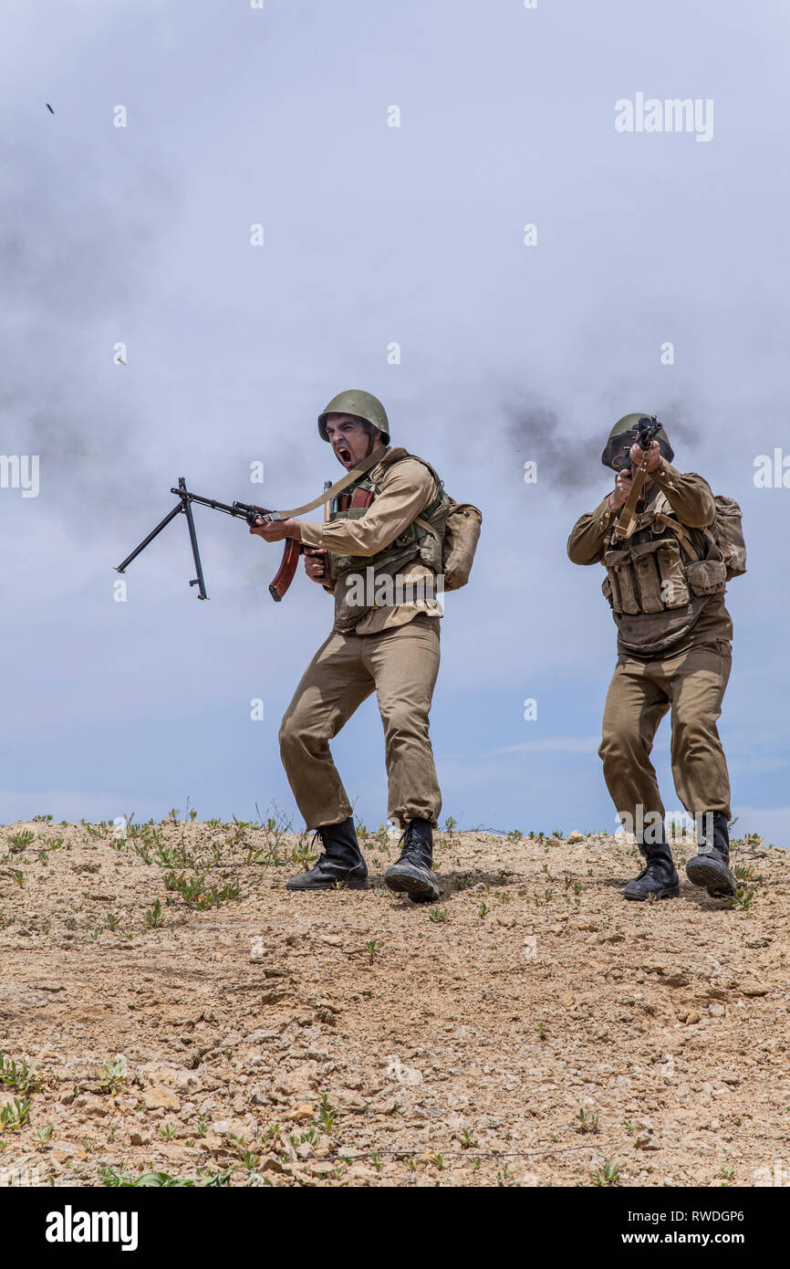 Sowjetische Fallschirmjäger in Afghanistan während der Sowjetischen afghanischen Krieg. Stockfoto