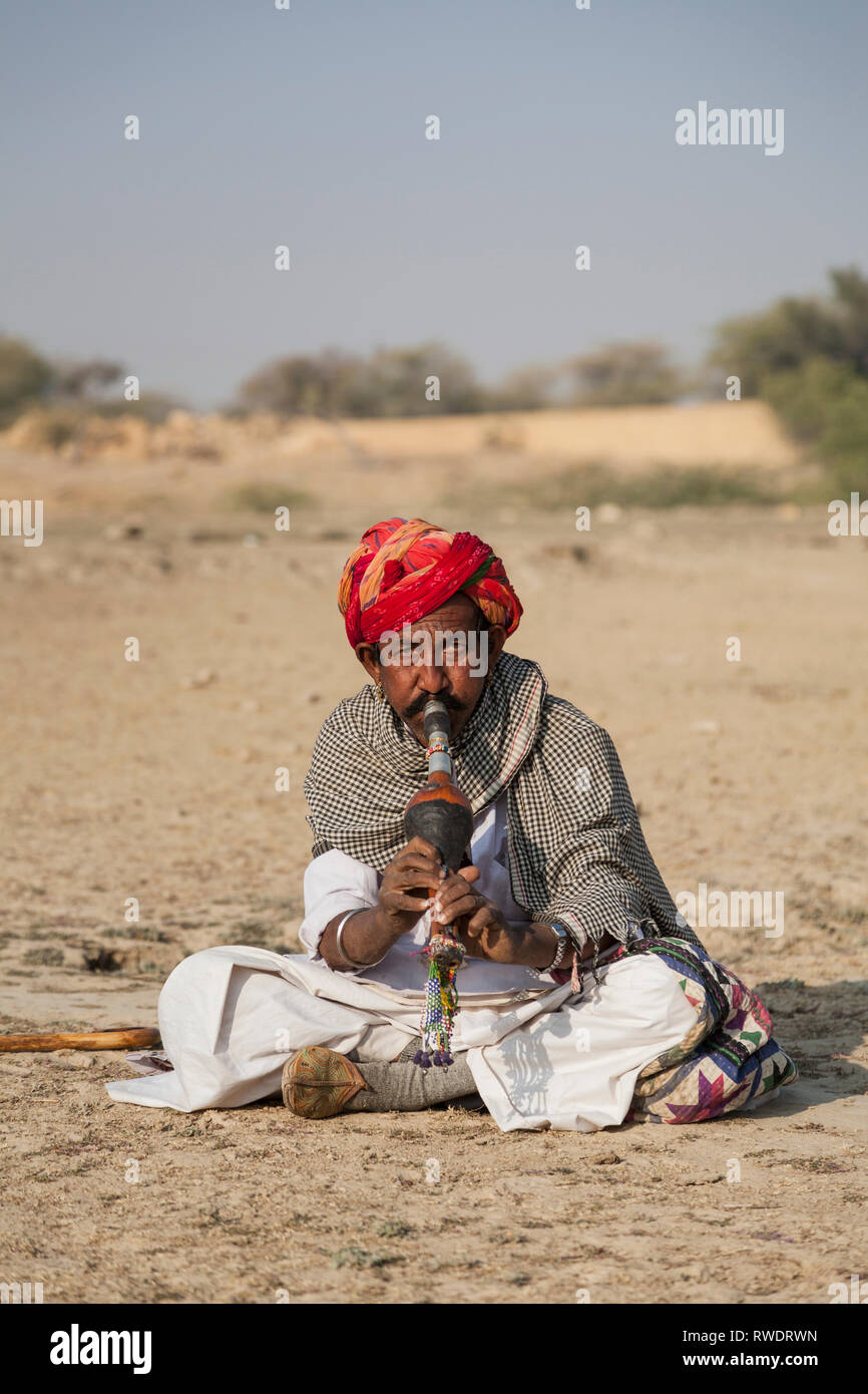 Porträt eines Mannes, Jaisalmer, Rajasthan, Indien, Asien Stockfoto