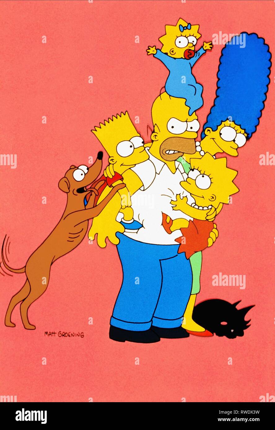 Helfer, BART, Homer, LISA, MAGGIE SIMPSON, SIMPSON, Schneeball, DIE SIMPSONS, 1989 Stockfoto