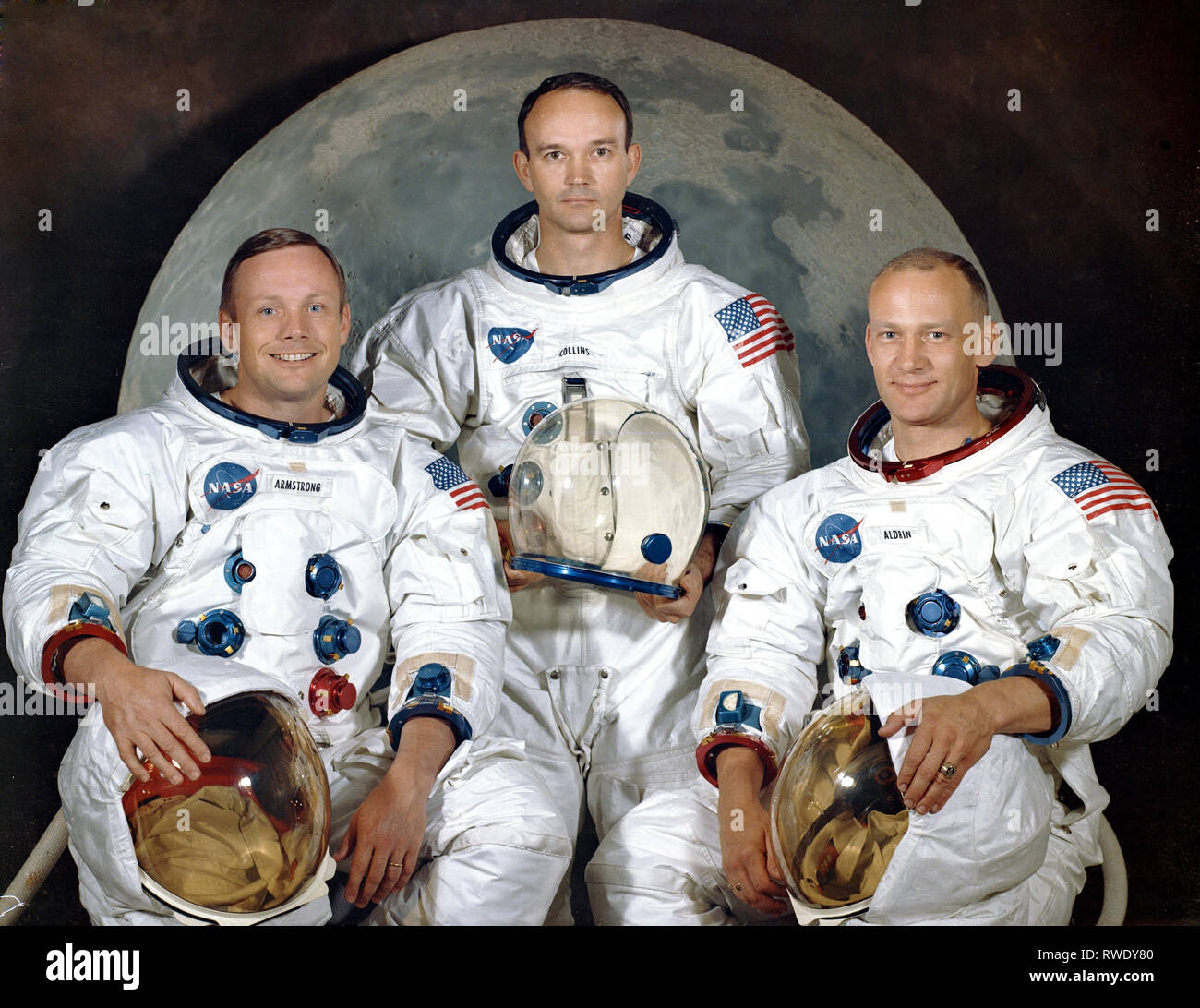 ARMSTRONG, COLLINS, ALDRIN, APOLLO 11 CREW, 1969 CREDIT NASA Stockfoto