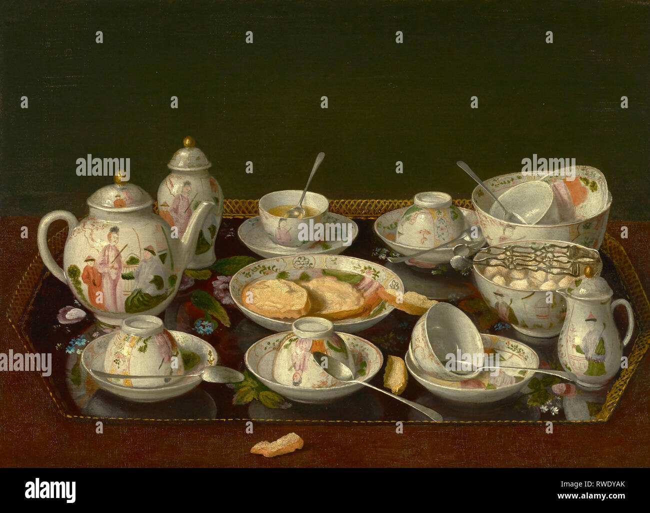 Still Life: Tee; Jean-Étienne Liotard (Schweizer, 1702 - 1789); ca. 1781 - 1783; Öl auf Leinwand auf der Platine montiert; digitale Bilder mit freundlicher Genehmigung von die Gett Stockfoto