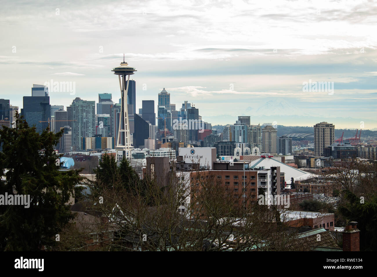 Blick auf die Innenstadt von Seattle aus Kerry Park Stockfoto