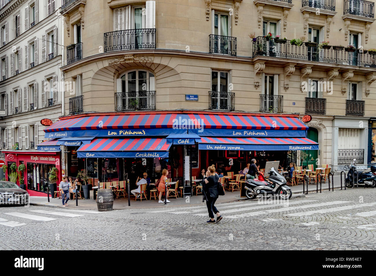 Lou Pitchoun ist ein Restaurant in Montmartre, Paris, Frankreich Stockfoto