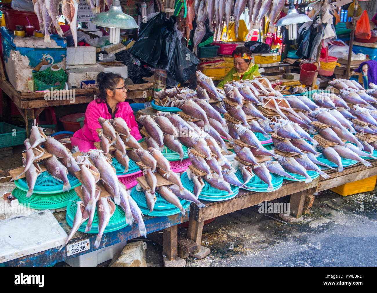 Der Jagalchi Fischmarkt in Busan Südkorea Stockfoto