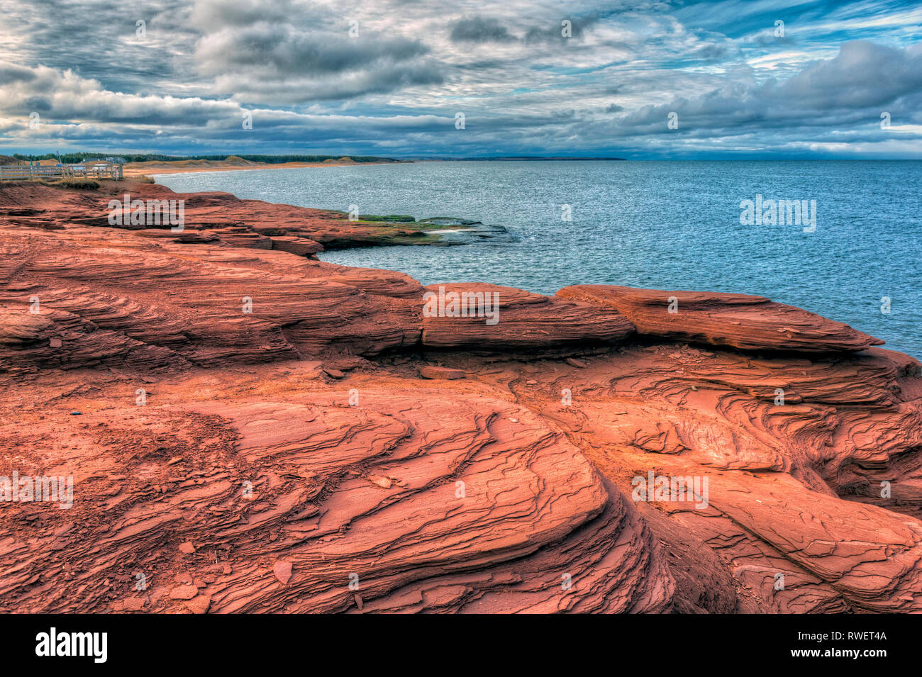Roten Sandsteinfelsen, Cavendish, Prince Edward Island, National Park, Kanada Stockfoto