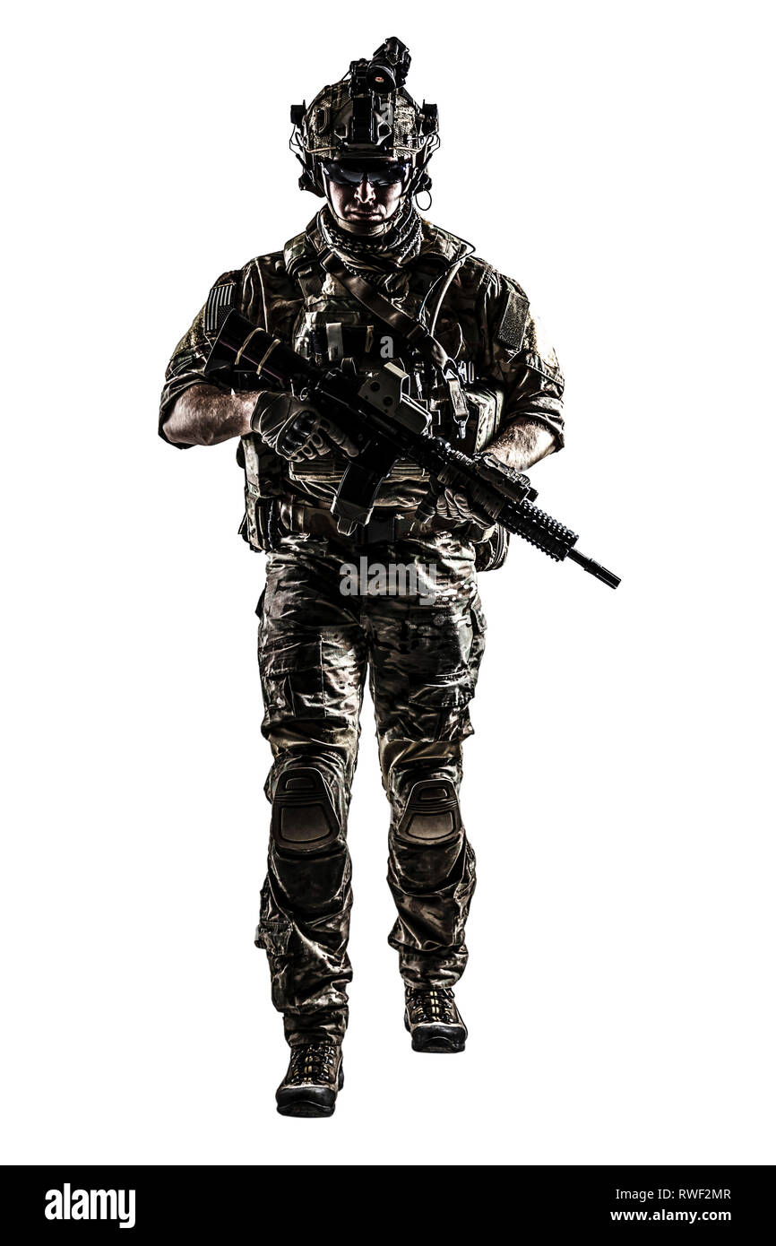 US Army Ranger mit Waffe Stockfoto