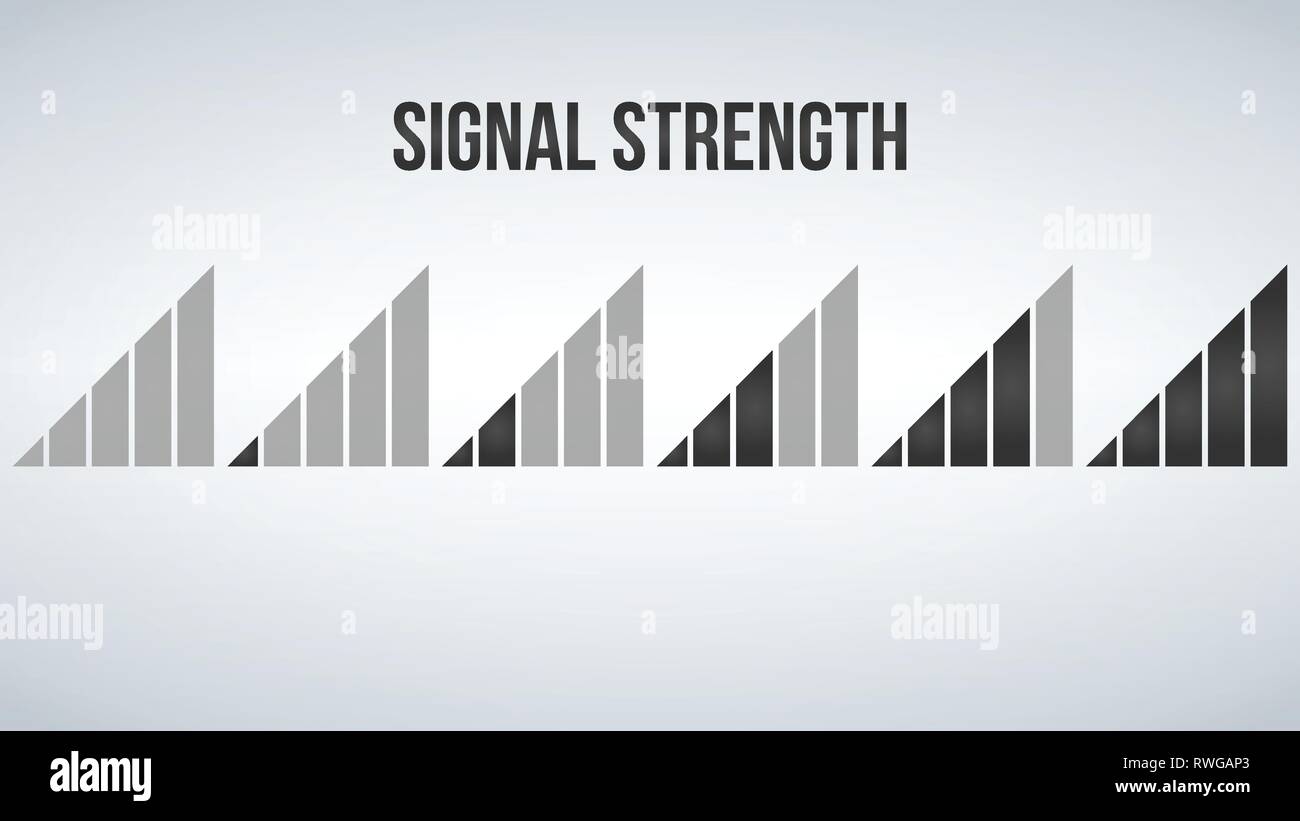 Handy Signal Strength Indicator Vorlage. Wi-fi, drahtlose Verbindung, Antenne Signalstärke, Vector Illustration isoliert auf moderne backgroun Stock Vektor