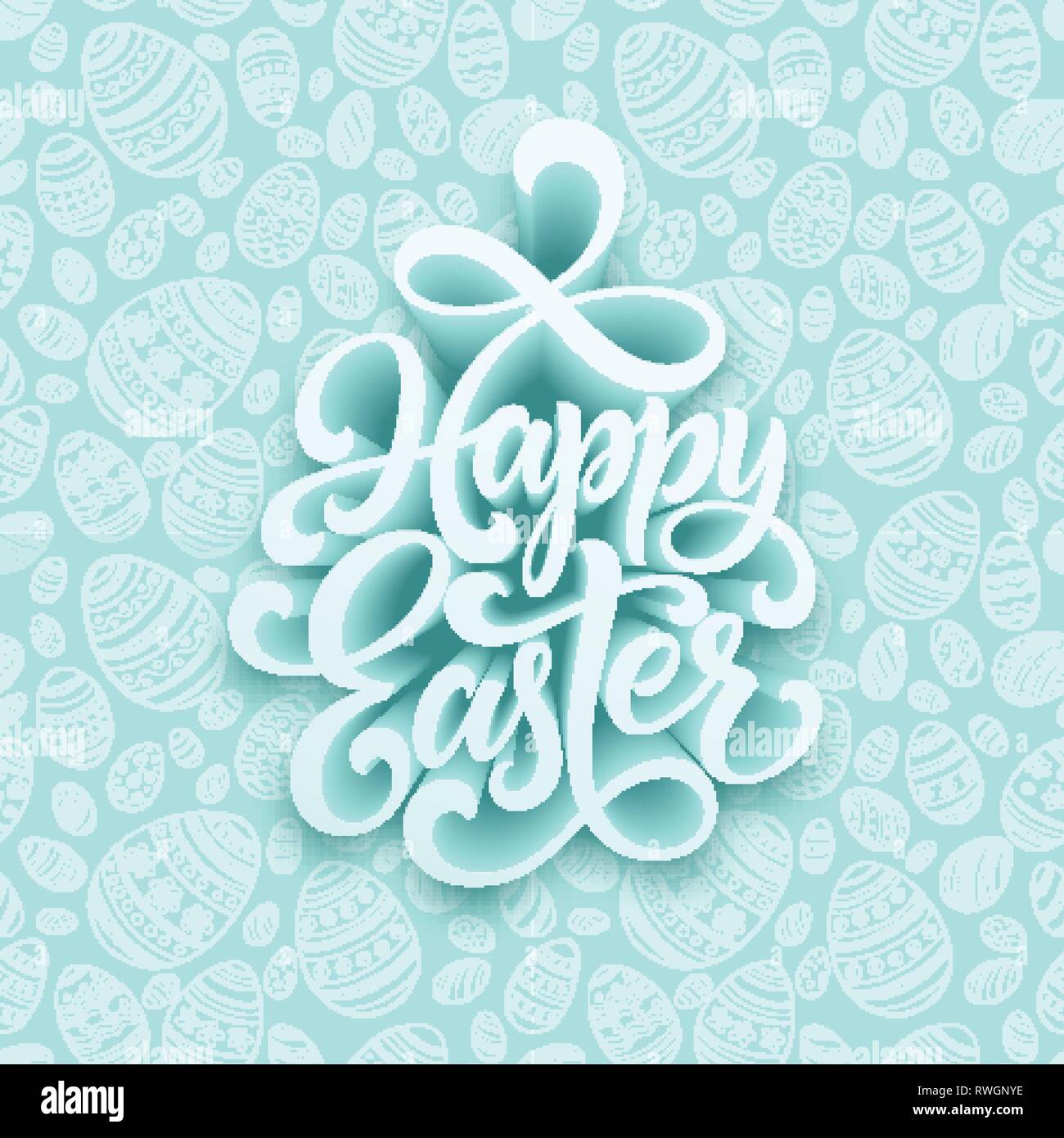 Frohe Ostern handschriftliche Schriftzug. Urlaub Kalligraphie. Vector Illustration Stock Vektor