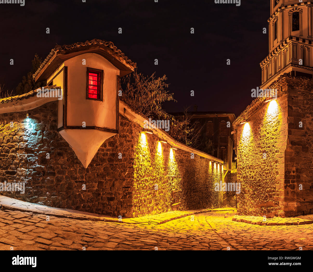 Plovdiv, der älteste lebende Stadt in Europa - Europäische Kulturhauptstadt 2019. Die Altstadt Plovdiv in UNESCO Weltkulturerbe vorläufige Liste enthalten ist Stockfoto