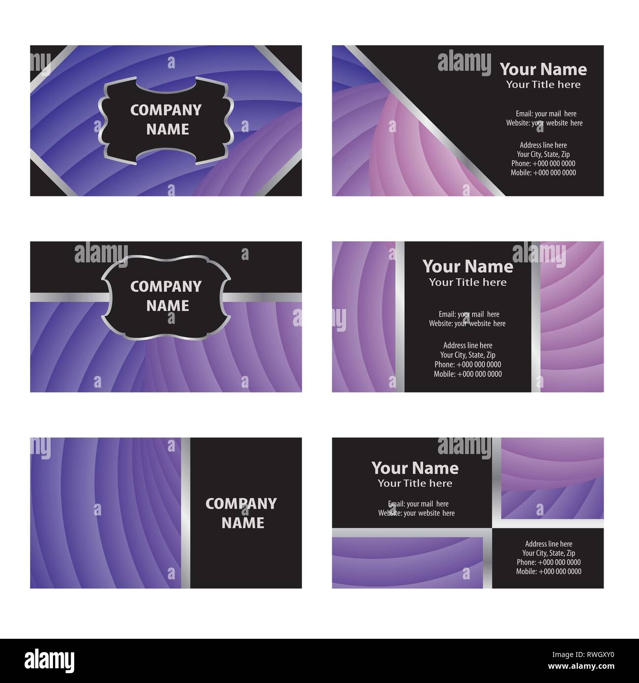 Satz von Visitenkarten mit abstrakten Muster. Stock Vektor