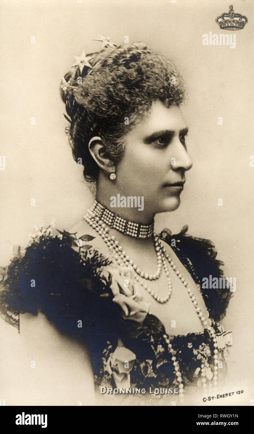 Louise von Schweden, 31.10.1851 - 20.3.1926, Königin von Dänemark 29.1.1906 - 14.5.1912, Porträt, Postkarte, ca. 1908 Additional-Rights - Clearance-Info - Not-Available Stockfoto