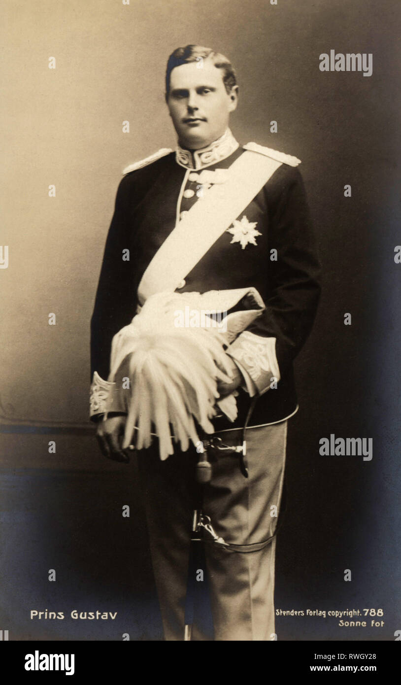 Gustav, 4.3.1887 - 17.10.1944, Prinz von Dänemark, halbe Länge, Postkarte, um 1910, Additional-Rights - Clearance-Info - Not-Available Stockfoto