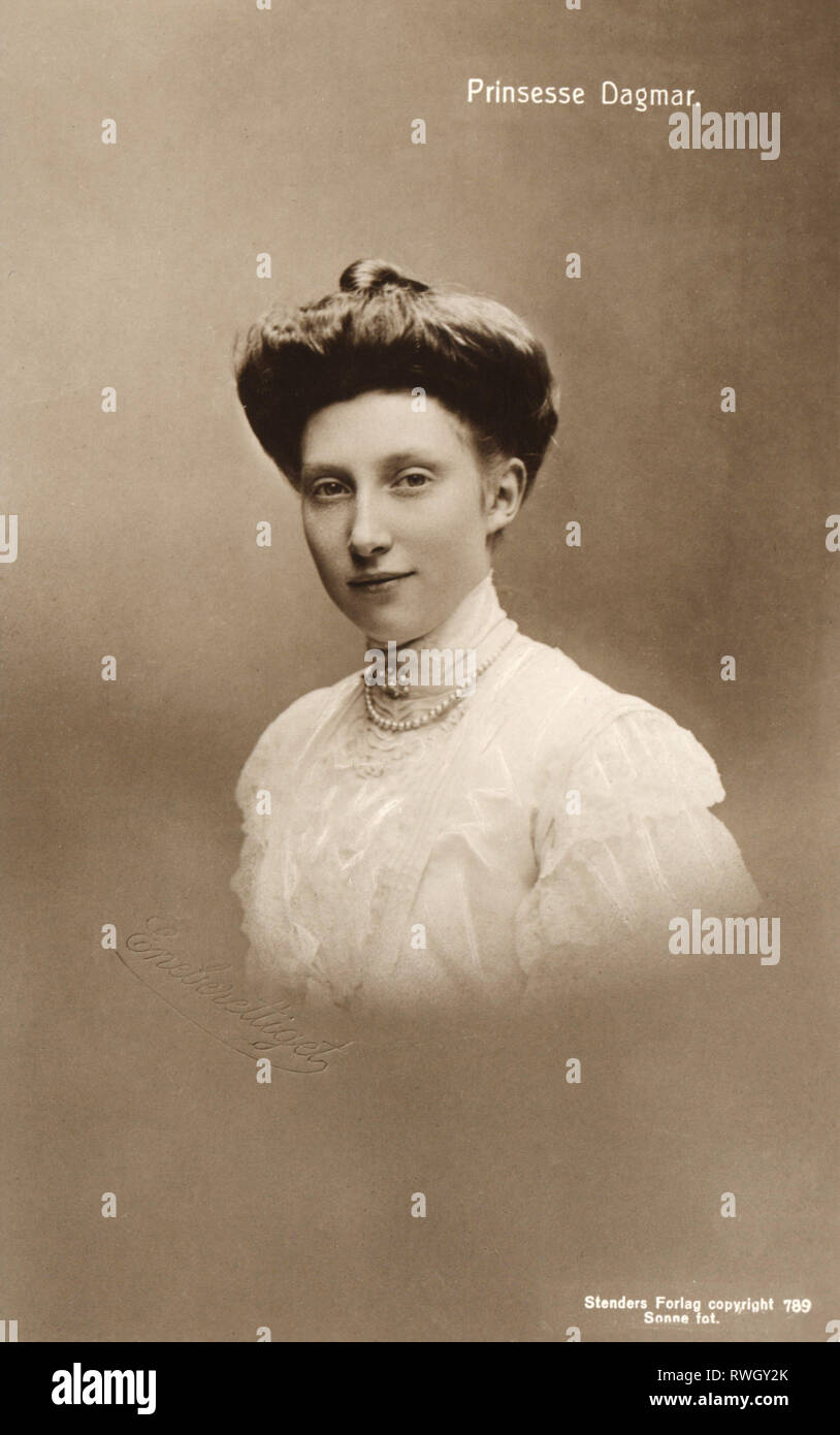 Dagmar, 23.5.1890 - 11.10.1961, Prinzessin von Dänemark, Porträt, Postkarte, um 1910, Additional-Rights - Clearance-Info - Not-Available Stockfoto