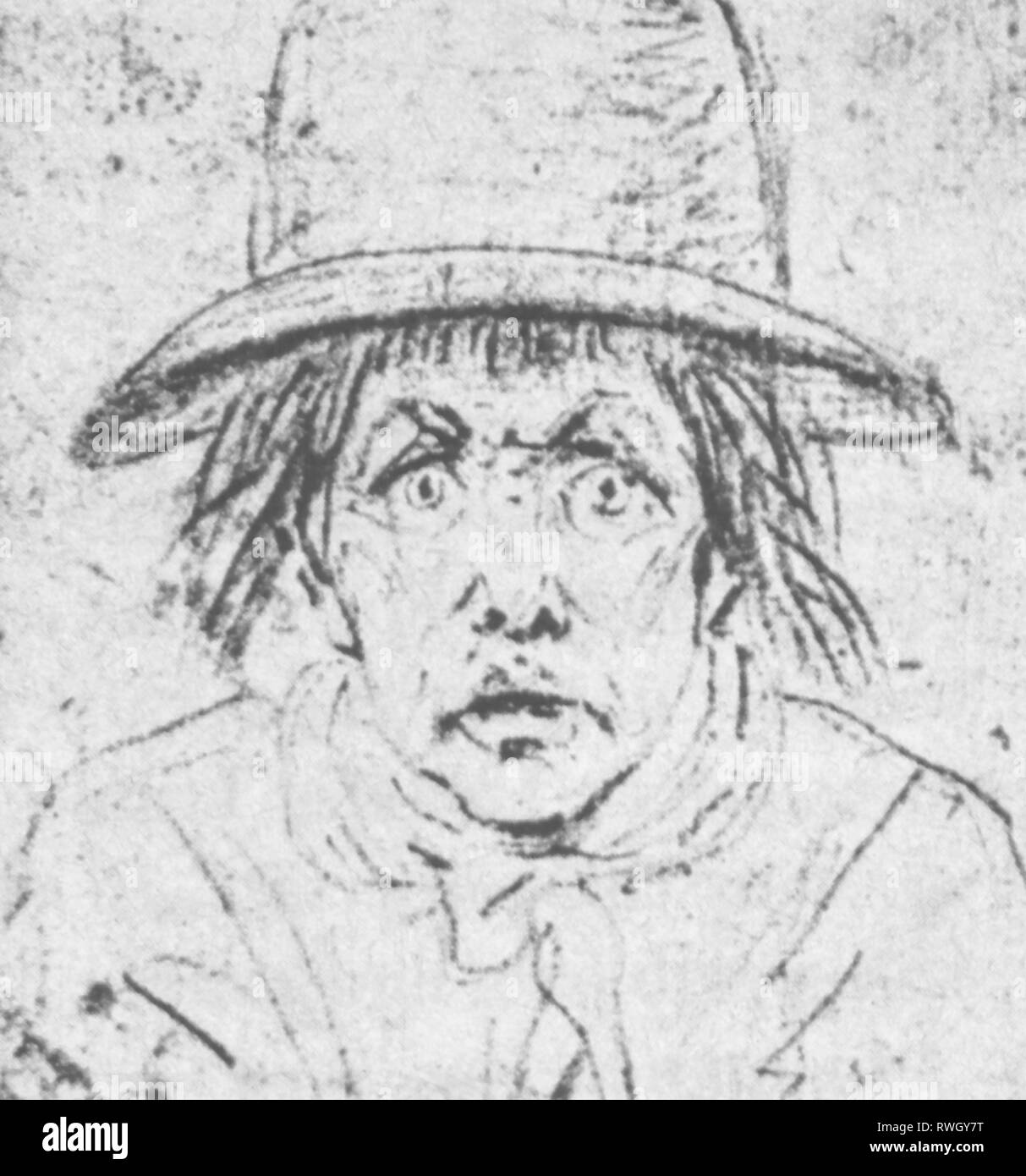 Simon, Antoine, 1736 - 28.7.1794, Schuhmacher, Guard der Dauphin Louis (XVII) im Tempel Gefängnis 3.7.1793 - 19.1.1794, Porträt, auf zeitgenössische Zeichnung, Additional-Rights - Clearance-Info - Not-Available Stockfoto