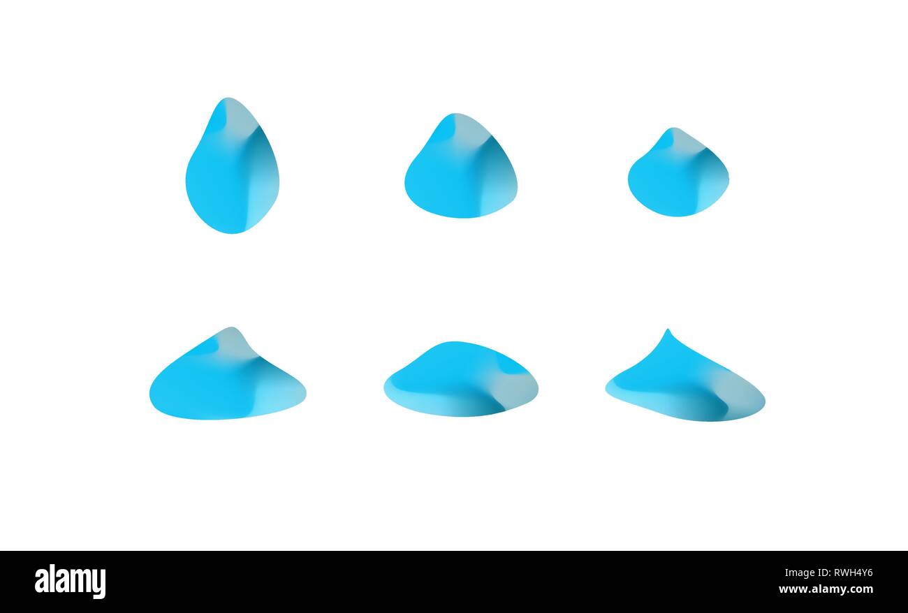 Abstrakte moderne grafische Elemente. Gradient bright Formen in Form von Wassertröpfchen. Moderne abstrakte farbenfrohe Vector Fluid Sammlung Stock Vektor