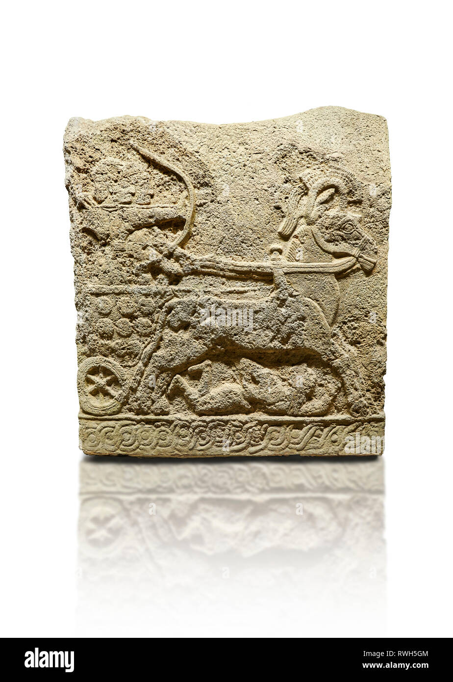 Hethiter relief modellierten orthostat stone Panel der Langen Wand Basalt, Karkamıs, (Kargamıs), Karkemisch (Karkemish), 900-700 v. Chr.. Anatolische Zivilisationen Stockfoto