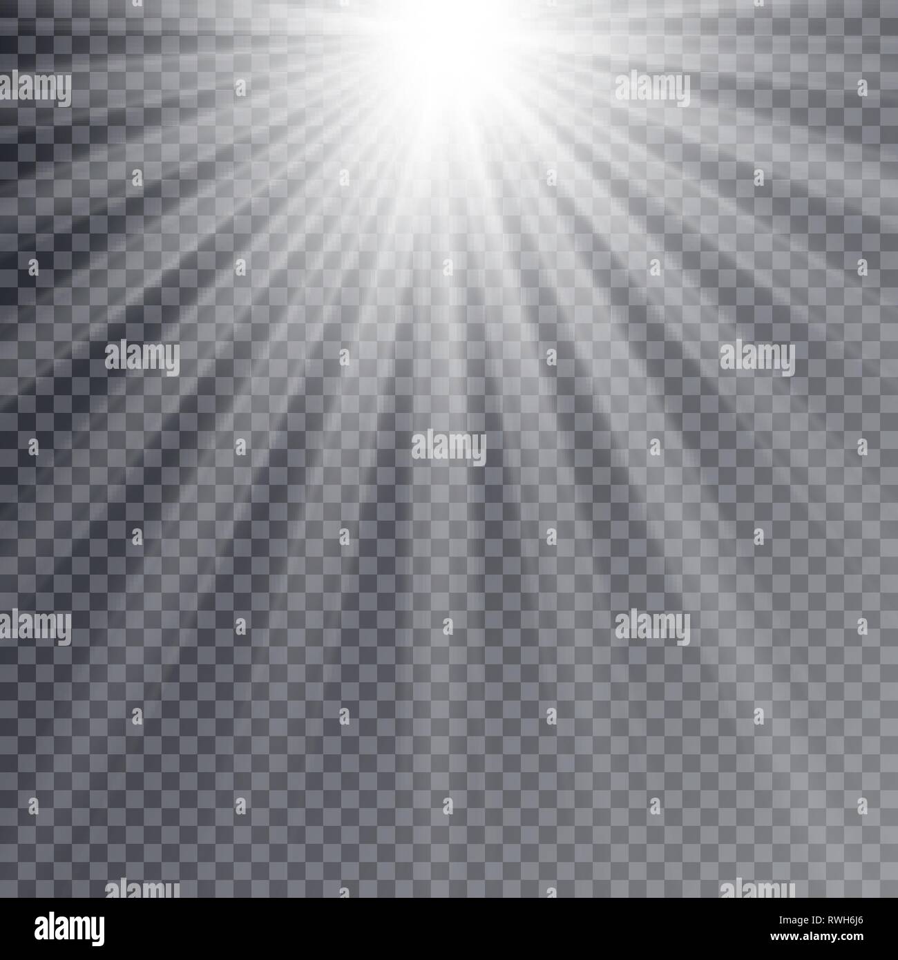 Licht flare spezieller Effekt mit Strahlen des Lichts. Glow transparente Vektor Lichteffekt, Explosion, Glitter, Funken, Sun Flash. Stock Vektor