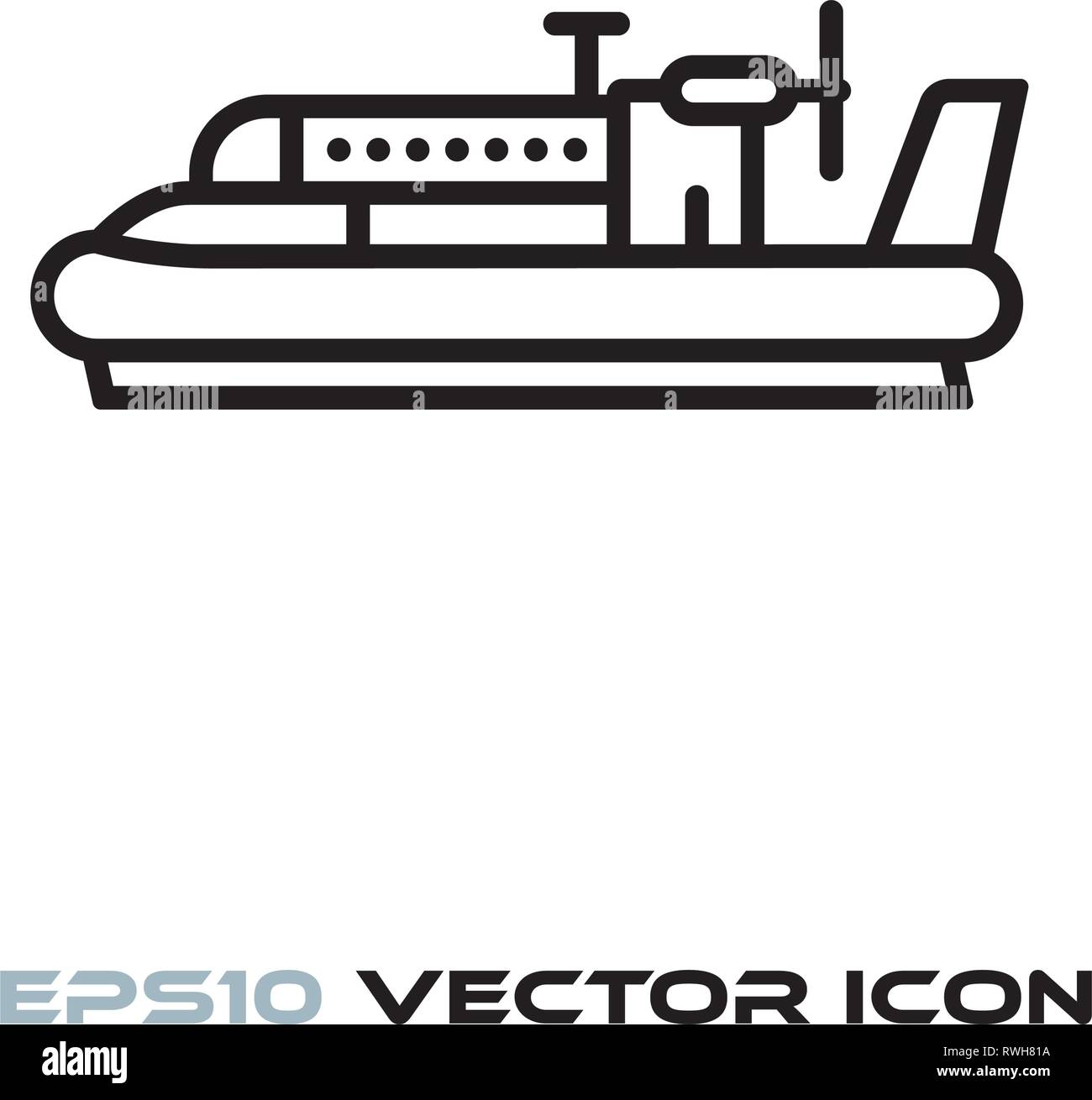 Vintage Hovercraft flache Linie Symbol Vektor illustration Stock Vektor