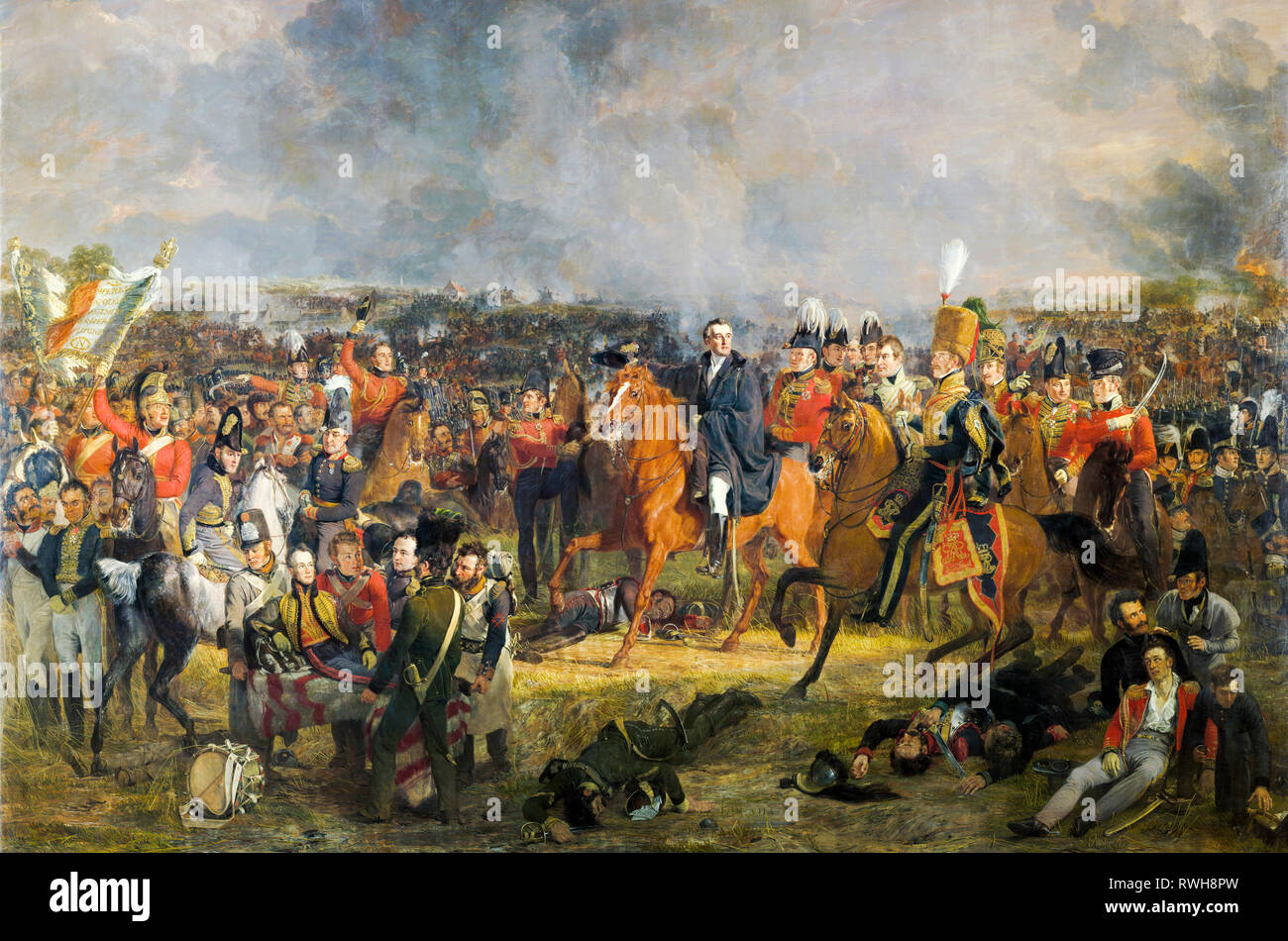 Die Schlacht von Waterloo, Jan Willem Pieneman, 1824, Malerei Stockfoto
