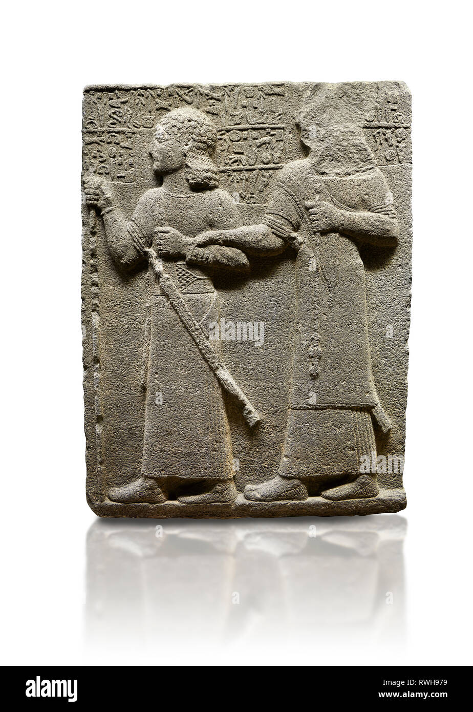 Hethiter monumentale Relief modellierten orthostat stone Panel von Royal untermauern. Basalt, Karkamıs, (Kargamıs), Karkemisch (Karkemish), 900-700 V.CHR. Anatoli Stockfoto