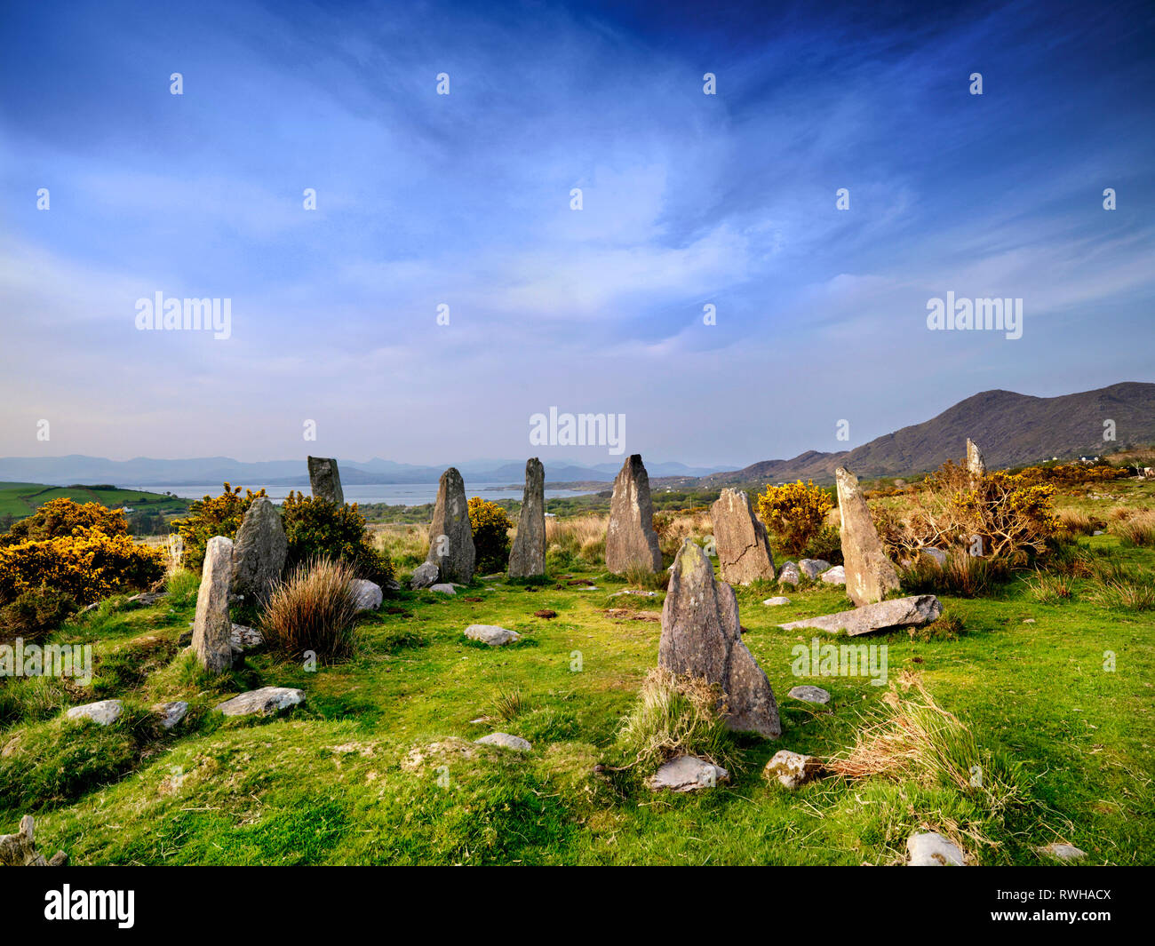 Ardgroom Stone Circle, Beara, County Cork, Irland Stockfoto