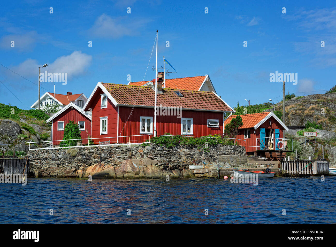 Archipel Umwelt Härön Kyrkesund Bohuslän. Stockfoto