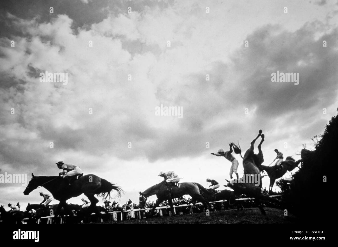 Grand National rennen Bechers Bach Zaun 1988 Stockfoto