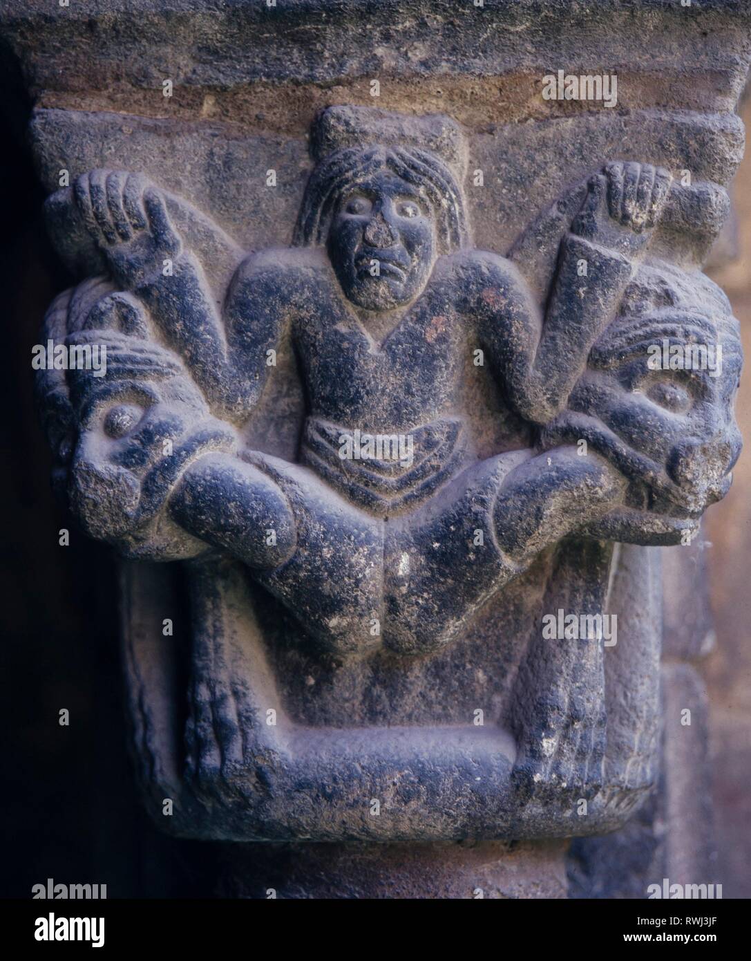 CLAUSTRO Catedral de La Seu D'urgell ROMANICO (S. XI-XII). Stockfoto